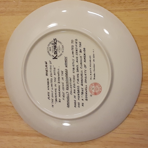 Knowles Norman Rockwell Ltd Ed  "Dreaming In The Attic"  Certified Stamp NWOT - Picture 5 of 11